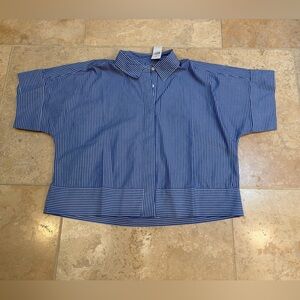 LOFT women’s blue and white striped top- NWT